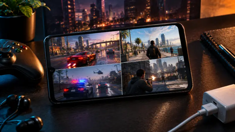 Best Games Like GTA 5 for Low-End Phones (2026): Real RAM, Size & Offline Data 3 Best Games Like GTA 5 for Low-End Phones